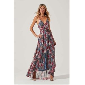 ASTR THE LABEL Frolic Floral Cutout Maxi Dress